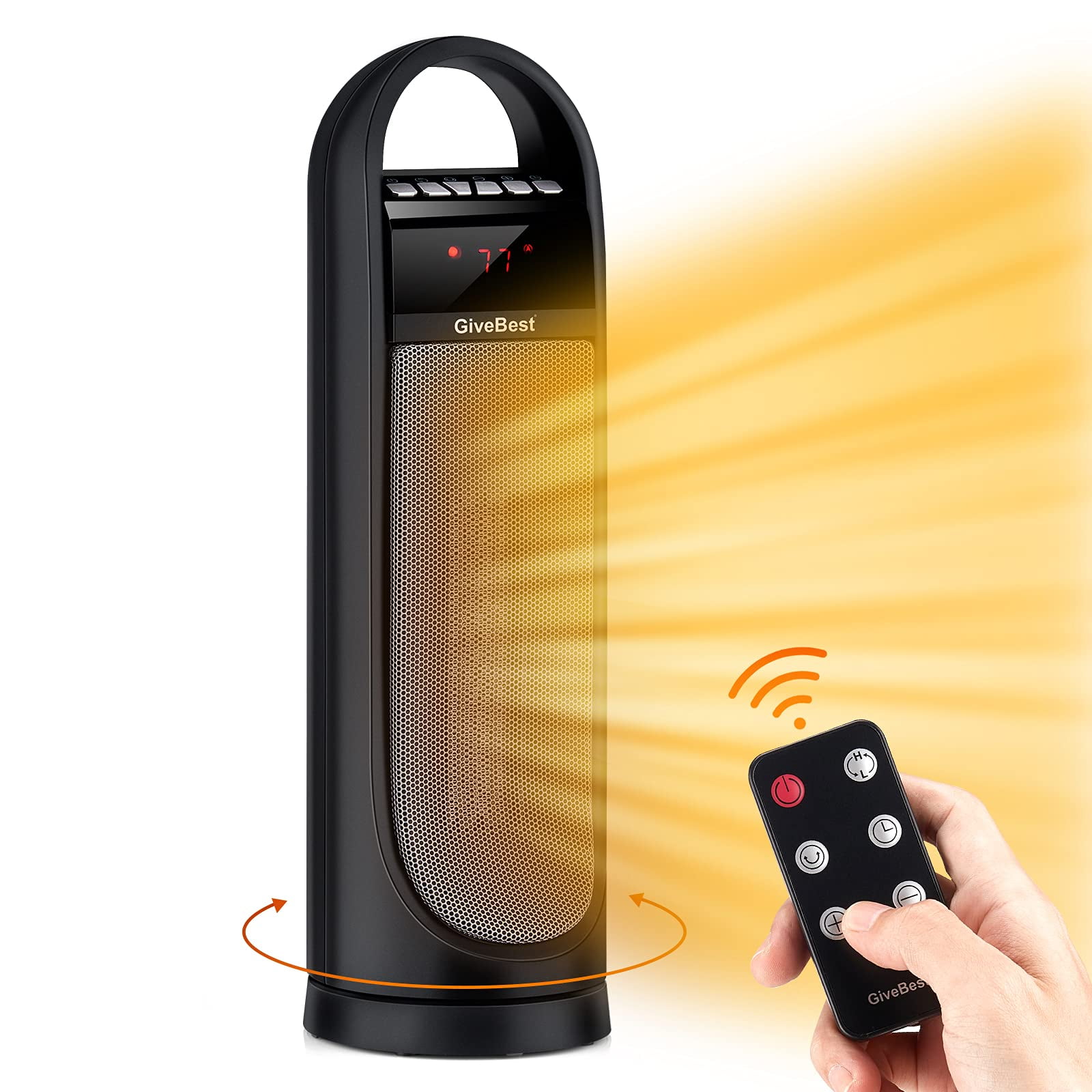 Tower Space Heater, Portable Ceramic Heater 1500W/900W with Remote