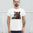 thumbnail image 3 of Tee Hunt Dean Russo Colorful Siberian Tiger T-Shirt Wild Big Cat Men's Tee, White, X-Large, 3 of 5