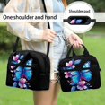 thumbnail image 3 of Yuyamidu Blue Butterfly Lunch Bag for Kids 6th Grade Elementary School Lunch Box Girls 10-12/12-14 Insulated Lunchbox Container for School Picnic Flower Cooler Tote with Strap, 3 of 7