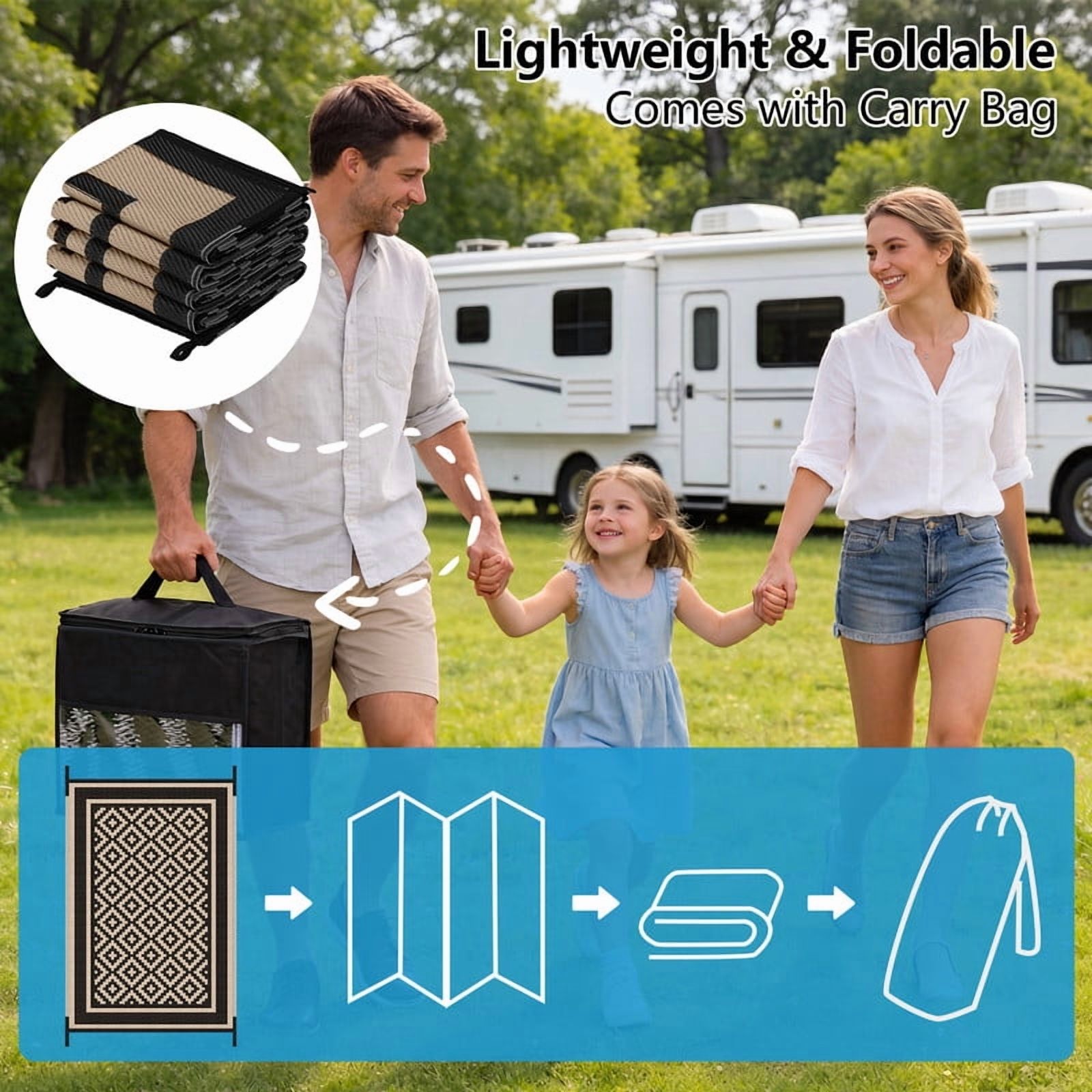 Kohree 8'x10' Reversible Waterproof Outdoor Rug photo 7