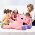 thumbnail image 4 of Animal de peluche Tezituor, unicornio gigante, 110 cm, rosa, para niños, 4 of 7
