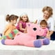 thumbnail image 4 of Animal de peluche Tezituor, unicornio gigante, 110 cm, rosa, para niños, 4 of 7