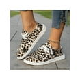 thumbnail image 6 of Women's Casual Canvas Shoes Flat Low Top Leopard Print  Shoes Slip On Lace Up Round Toe Shoes, 6 of 8