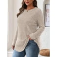 thumbnail image 2 of Long Sleeve Shirts for Women Tunic Tops for Women Loose Fit Dressy Crew Neck Pullover Basic Sweaters for Women  M, 2 of 5