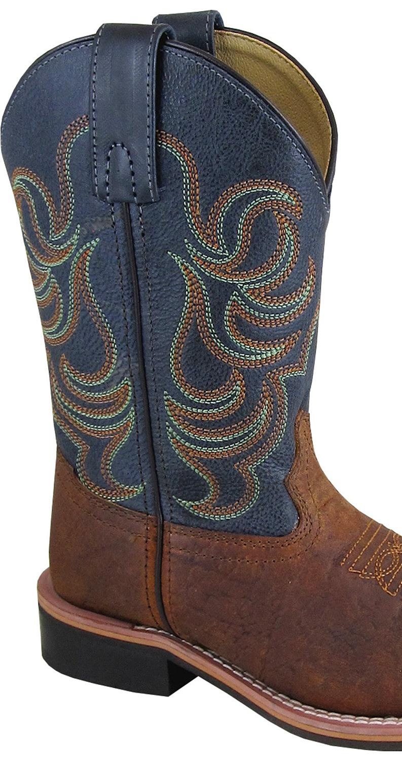 Smoky Childrens Kids Scout Brown and Cream Leather Western Cowboy Boot Smoky Childrens Kids Scout Brown and Cream Leather Western Cowboy Boot