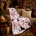 thumbnail image 3 of Whimsical decorative motif Cat Pink Pumpkin, Playful Pet Portrait Pattern, Warm Flannel Blanket for Living Room and Bedroom, Cat Lovers autumn celebration Gift, Pet Lover Home Decor, 3 of 9