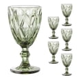 thumbnail image 3 of Juego de 6 Copas de Cristal Labrado VITTORI Vintage Color Verde Olivo 335 ml, 3 of 5