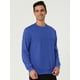 thumbnail image 3 of Sudadera de cuello redondo de color sólido de manga larga de ajuste regular básico informal para hombre Azul M, 3 of 6