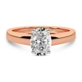 thumbnail image 4 of IGI Certified 1 Carat Oval Shape Lab Grown Diamond Engagement Ring | 14K Rose Gold | Allen Flat Band Solitaire Lab Diamond Ring | FG-VS1-VS2 Quality Friendly Diamonds, 4 of 6