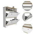 thumbnail image 3 of Calgary Shoe Rack, Superior Top, One Open Shelf, Two Extendable Shelves Light Oak / White, 3 of 7