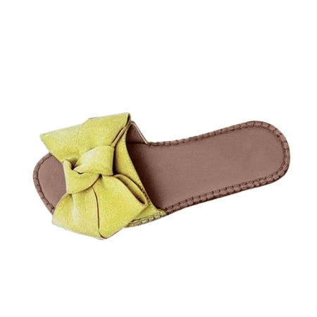 

Aayomet Summer Fashion Large Sandals Women s Bow Popular Flat Women s high heels Women High Heels Shoes Size 15 Yellow 8.5