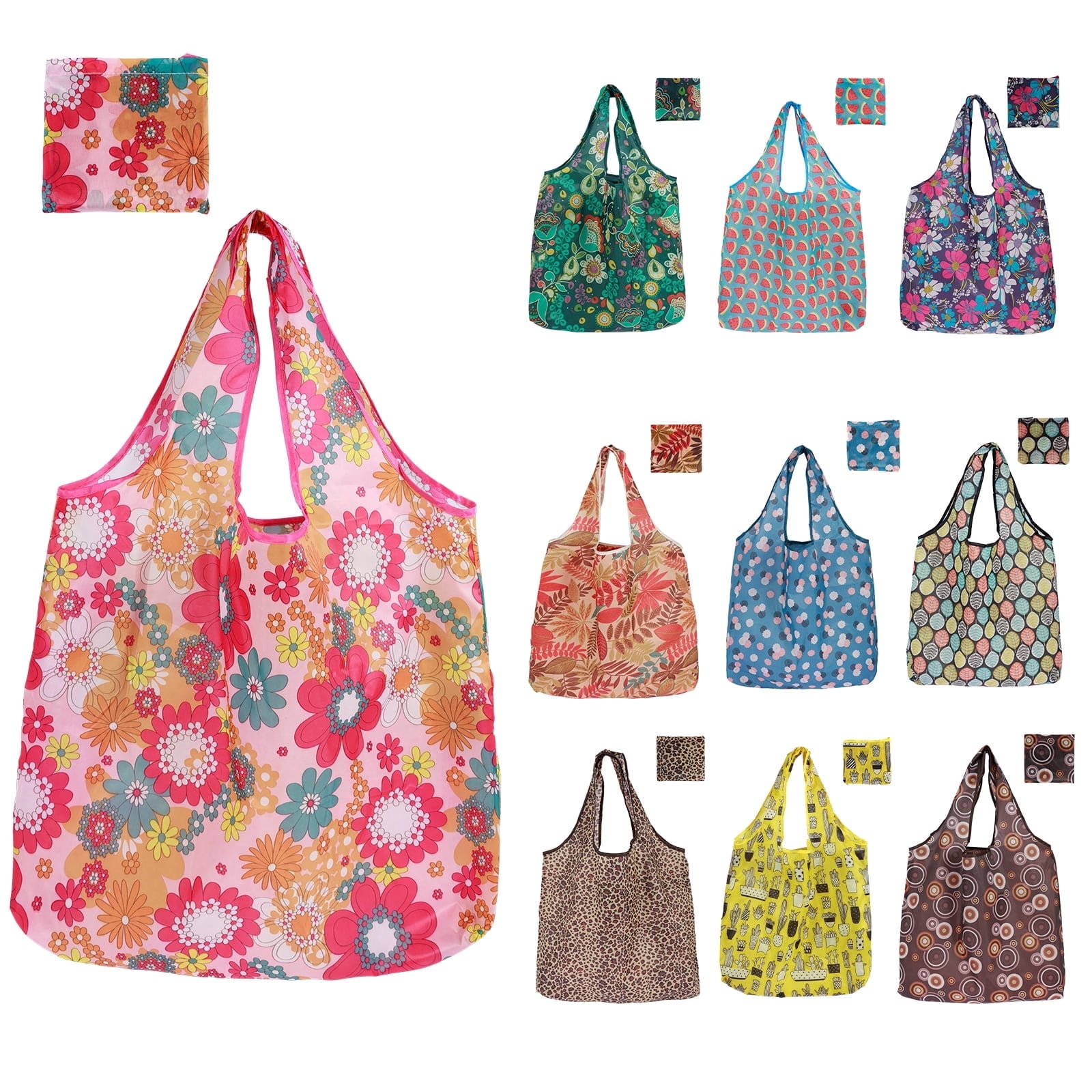 Reusable Grocery Bags - 2-Pack Foldable Shopping Totes, Waterproof Nylon, Large Capacity - View #4