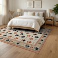 thumbnail image 3 of ODIKA 6'x9' Washable Area Rug Non-Slip, Chair-Friendly, Print Paws Interlocking Motif Bone Alfombra Para Perros Schnauzer for Dining Room, Under Table, Office Décor, 3 of 7