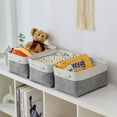 thumbnail image 6 of PHOGARY 2 Pack Fabric Storage Baskets, Closet Organizers with Handles, Collapsible Storage Bins for Shelves Canvas Bins for Closet Organization Home Baskets Storage Linen Closet, 14.2x10.2x6.3inch, 6 of 9