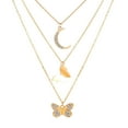thumbnail image 1 of Collier Papillon Mode Diamant Personnalité Pendentif à Franges Multicouche Bijou Cadeau pour Dames, 1 of 9