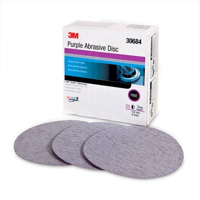 3M 30684 Purple 6 Inch P80E Grit Abrasive Disc, 25 per Box
