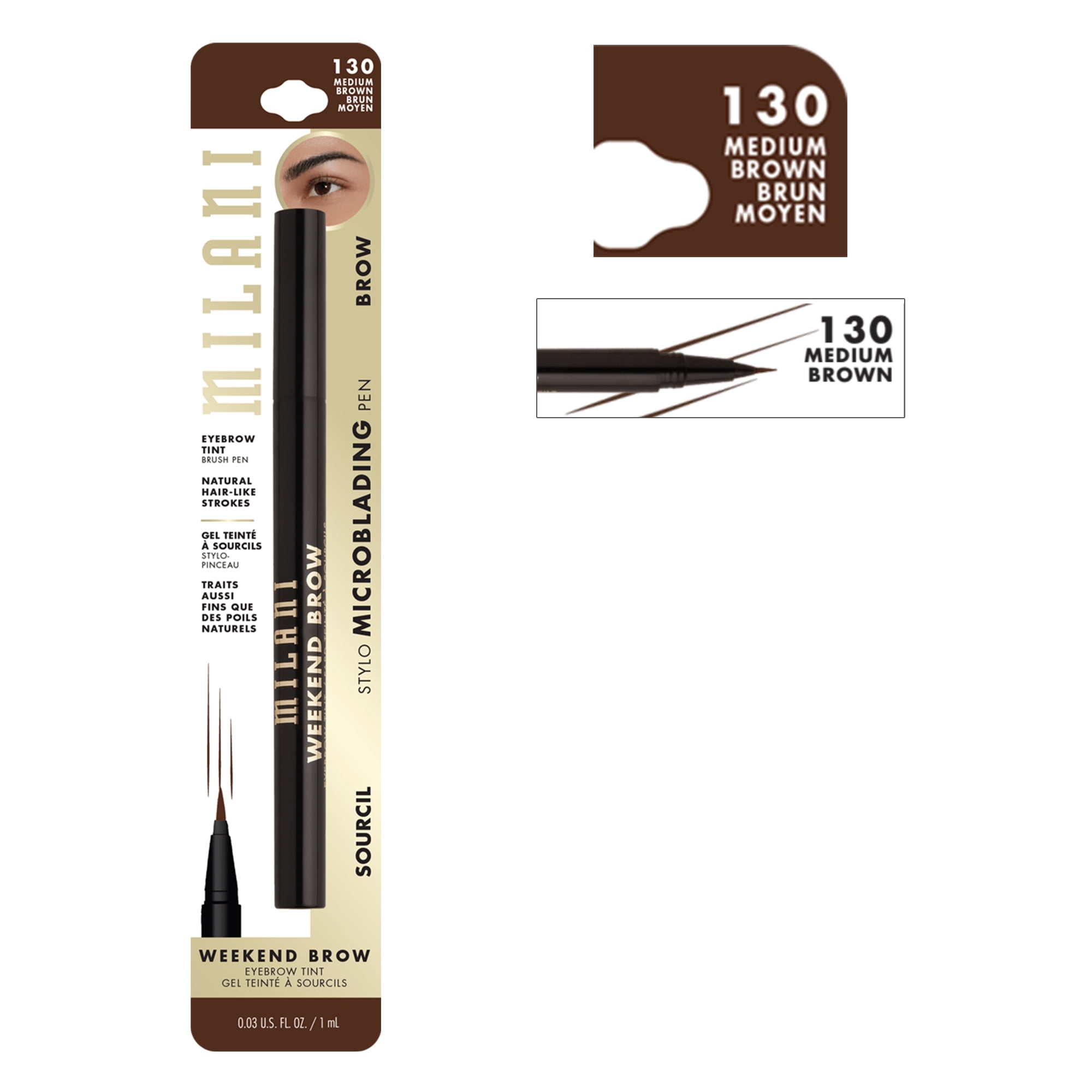 Milani Weekend Brow Eyebrow Tint Pen, Medium Brown - Walmart.com