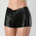 thumbnail image 4 of Audhol Sequin Shorts for Women New Sequins Beads Ds Performance Dress Women's Performance Dress Set Shorts Sparkly Shorts Black L, 4 of 5