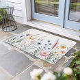 thumbnail image 2 of Spring Floral Doormat Outdoor Entrance 24"x36", Vintage Summer Flower Botanical Absorb Moisture Dirt Door Mats, Non-Slip Rubber Backing Floor Mats Indoor, Low-Profile Front Door Rugs, 2 of 9