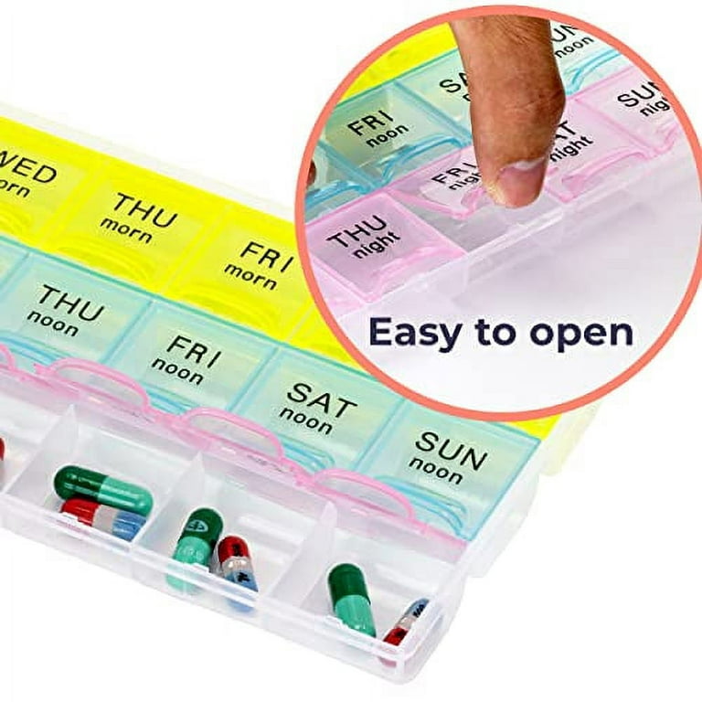RMS Weekly and Daily Pill Organizer - 7 Day Pill Planner, Dispenser Case for Med