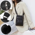 thumbnail image 3 of Soft Leather Crossbody Bag for Women, Compact Multi-Layer Organizer with Zipper Pockets, Minimalist Design for Wallet, Phone, and Keys, 3 of 9