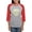 Heather/Red, variant on - Merry Christmas Santa - Womens Baseball Tee
