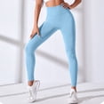 thumbnail image 5 of Mnuaqn Scrunch Workout Leggings for Women High Waisted Butt Lifting V Back Waist Seamless Gym Yoga Leggings Sky Blue for Size M, 5 of 7