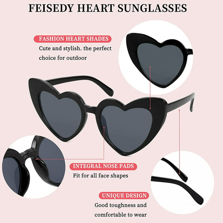 Unique Vintage Black Heart Glasses