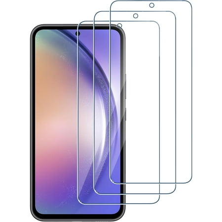 [3-Pack] Samsung Galaxy A55/A35 Screen Protector, 9H Hardness HD Clear Tempered Glass Protector Film for Galaxy A55/A35 5G 6.6 Inch, Anti Scratch No Bubble Case Friendly - Transparent