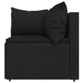 thumbnail image 5 of vidaXL 3 Piece Garden Lounge Set with Cushions Black Poly Rattan, 5 of 5