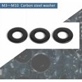 thumbnail image 5 of 100pcs Flat Washers - Black Carbon Steel Spacers Fastener M3 M4 M5 M6 M8 M10, Black, 5 of 5