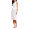 thumbnail image 4 of INSPIRE CHIC Women's Skirt Suit Set 2 Piece Outfit Trendy Work Sleeveless Vest and Pencil Skirts S White, 4 of 5