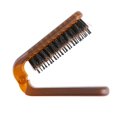 thumbnail image 1 of Cepillo plegable con cerdas de jabalí, peine de bolsillo compacto para viajes, ideal para cabello grueso y rizado., 1 of 5