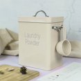 thumbnail image 3 of Laundry Powder Storage Tin Box Large Rice tin box steel Organizer with Spoon White, 3 of 8
