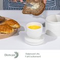 thumbnail image 5 of DOWAN 6.5 Oz Ceramic Butter Dish with Lid &Knife, Spreadable Porcelain Butter Keeper for Counter with Waterline, Glazed French Butter Dish, Embossed White, 5 of 6