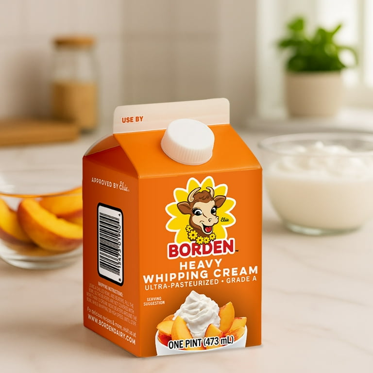 Borden 36% Heavy Cream, Ultra-Pasteurized, 1 Pint Carton