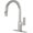 Brushed Nickel, variant on Square Kitchen Faucet Brushed Nickel, Modern Pull Down Kitchen Sink Faucet with 2 Modes, S304 Stainless Steel Single Handle Faucet for Kitchen Sink, with Square Deck Plate