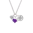 thumbnail image 2 of Delight Jewelry Silvertone Emoticon :-) - Smiling - Purple Heart Nurse Strong Zoe Necklace, 2 of 4