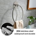 thumbnail image 3 of 1 piece oval stainless steel towel ring without punching, bathroom towel rack hanging ring - silver, 3 of 5