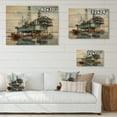 thumbnail image 4 of Designart "Blue Oil Rigs landscapes Industrial III" Oil Rigs / Fields Print on Natural Pine Wood, 4 of 5