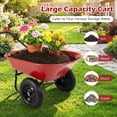 thumbnail image 6 of Costway 2 Tire Wheelbarrow Garden Cart Heavy-duty Dolly Utility Cart Red, 6 of 11