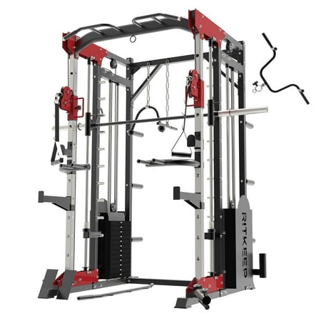 RitKeep Professional Smith Machine PMAX-5600 with 326lb Weight Stacks, Multifunctional Home Gym