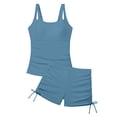 thumbnail image 4 of ATOGUTA Girl Swimsuit Summer Swimwear Two Piece Boyshort Tankini Kids Swimsuit Size 7-16, Navy, 4 of 6