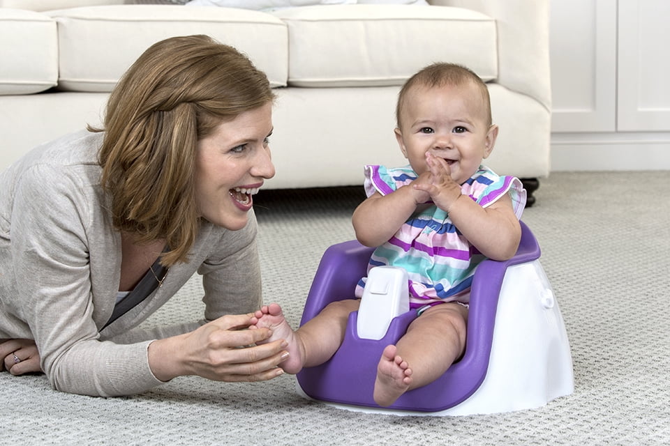 Regalo My Little Booster Seat 2-in-1 with Tray, Easy Clean, Purple, Unisex, Ages 6 to 30 Months, Up to 50 lb