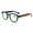 Green, variant on Thick Square Plastic Reading Glasses 1.50, Spring Hinge Black Readers +1.50 for Men and Women
