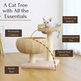 thumbnail image 3 of PetPals 3-Level Cat Tree with Two Handwoven Paper Rope Basket Beds, Sisal Scratching Post, Brown, 3 of 8