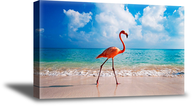 Awkward Styles Flamingos Illustration Pink Room Wall Art Beach Decals Room Decor Sea Room Decorations Flamingo Room Wall Decor Flamingo Canvas Decor Ideas Ready to Hang Picture Home Decor Ideas - image 1 of 7