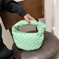 thumbnail image 1 of Bolso de mano para mujer con nudo, de piel sintética tejida, bolso de diseñador para mujer, 1 of 3