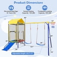 thumbnail image 3 of Gymax 5-in-1 Kids Swing Set w/Trampoline Roof 2 Belt Swings Slide Ladder for Children, 3 of 10