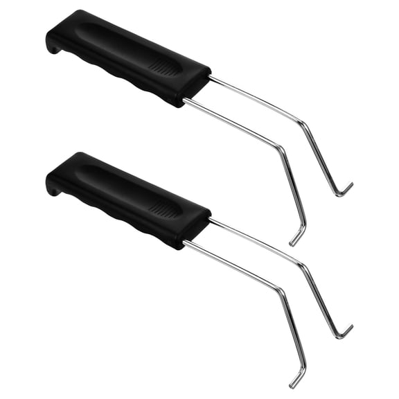 ETEREAUTY 2Pcs Detachable Fryer Handle Replacement for Deep Fryer Basket with Ergonomic Black Grip